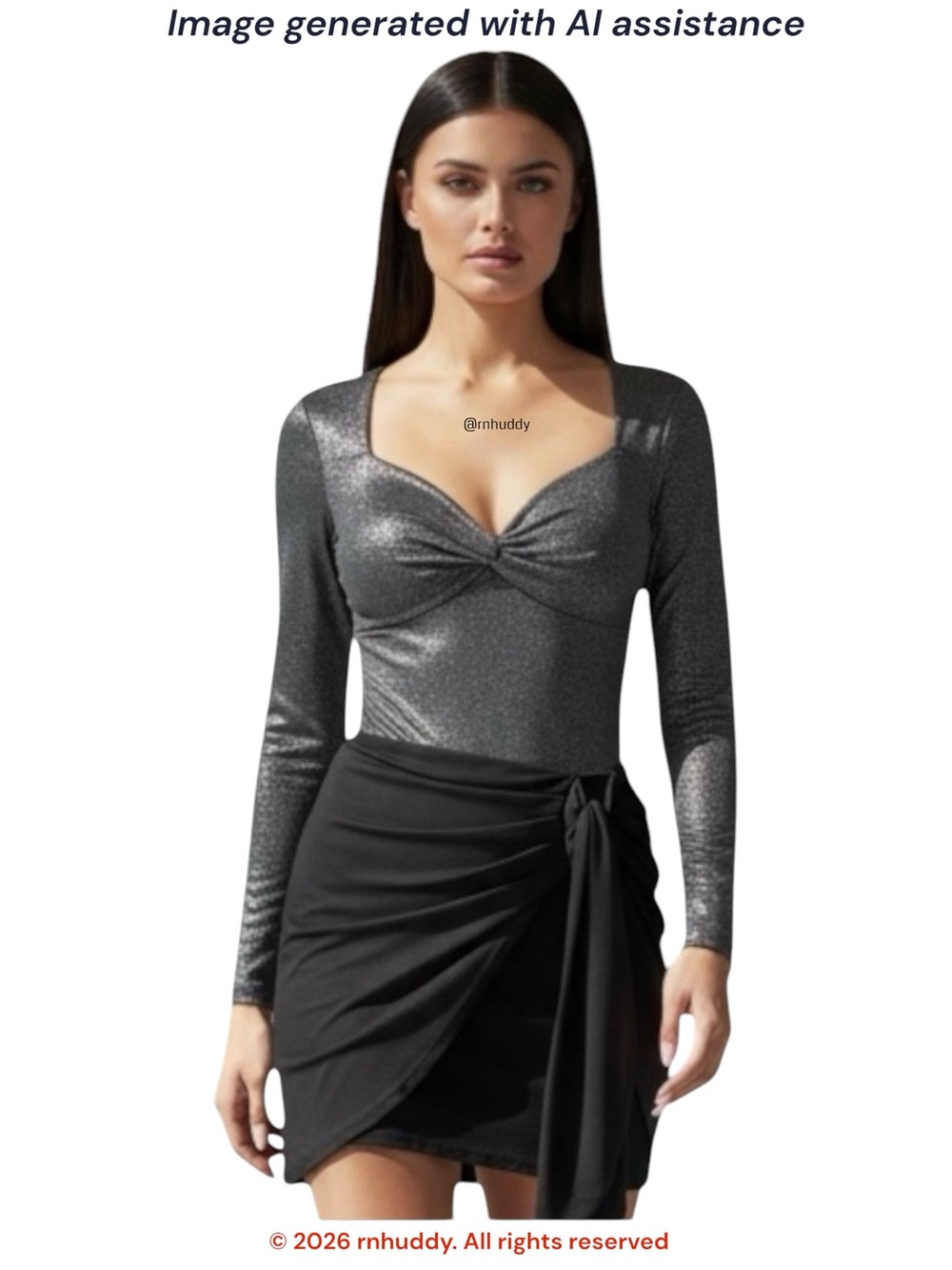 Express XS gunmetal Body Contour metallic twist front bodysuit